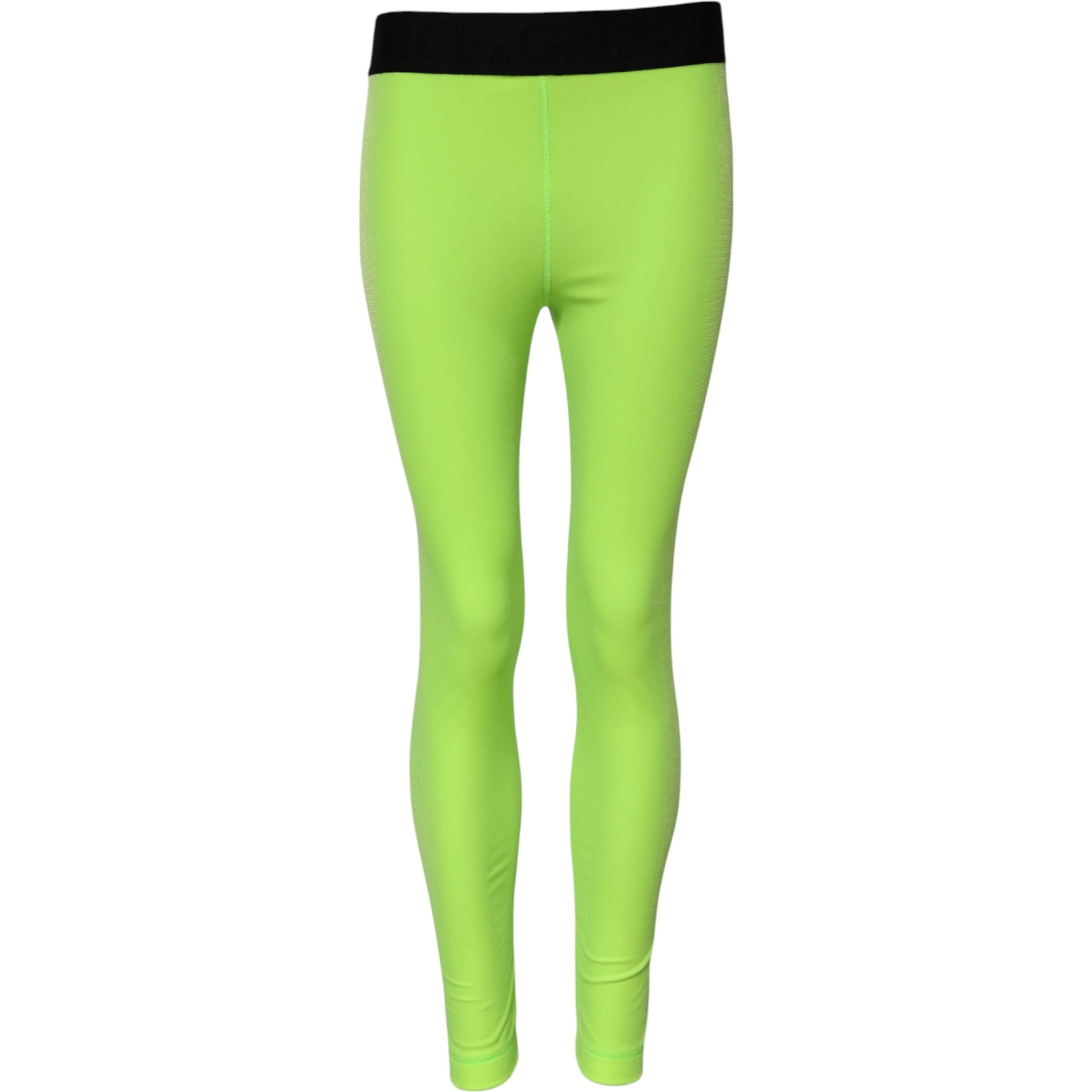 Green Nylon Slim Fit Leggings Pants