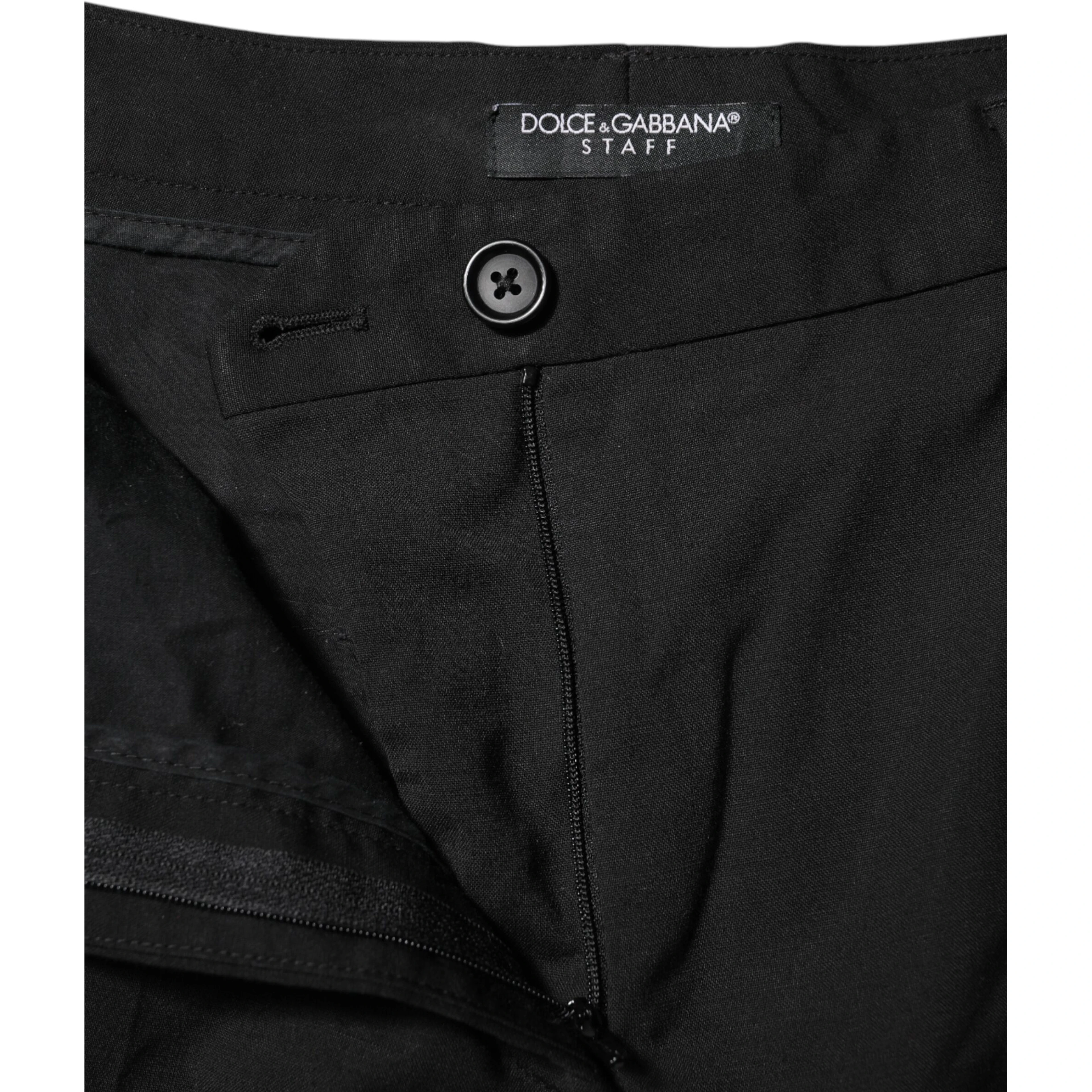Black STAFF High Waist Tapered Pants