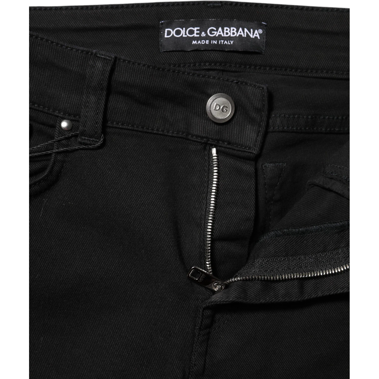Black Cotton Skinny Mid Waist Denim Jeans