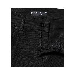 Black Cotton Skinny Mid Waist Denim Jeans