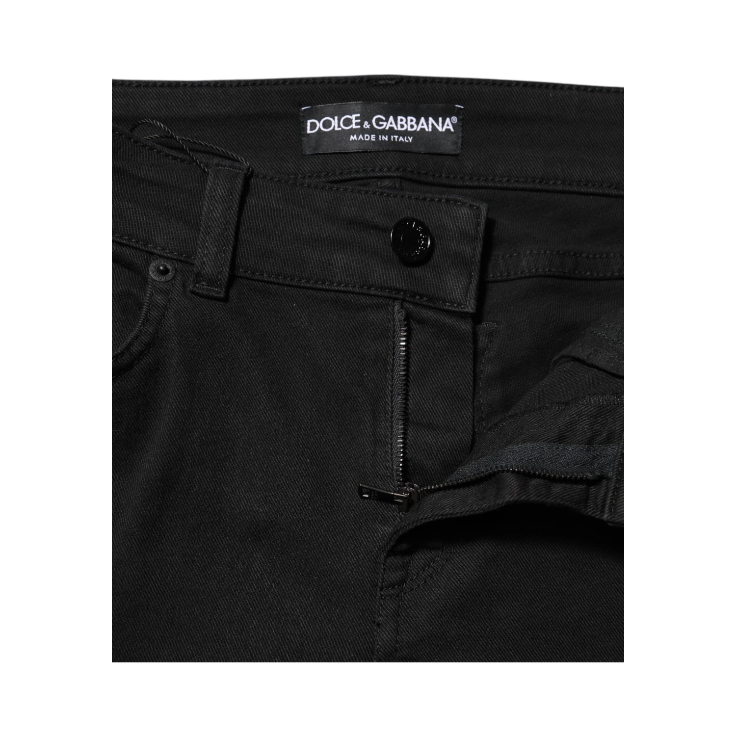 Black Cotton Skinny Mid Waist Denim Jeans