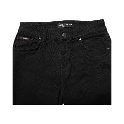 Black Cotton Logo Skinny Mid Waist Denim Jeans