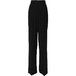 Black Wool High Waist Formal Pants