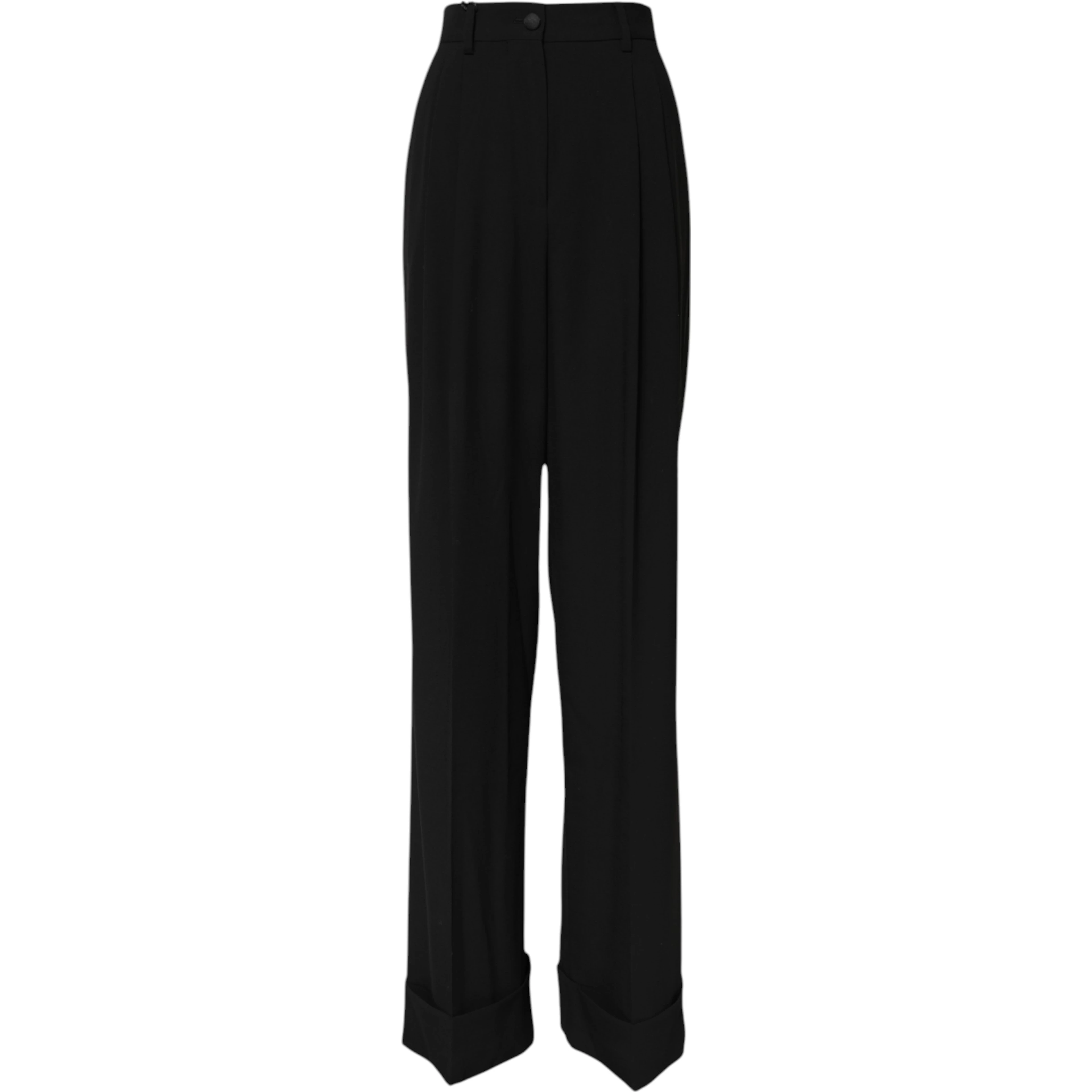 Black Wool High Waist Formal Pants