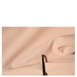 Beige Polyester Mid Waist Tapered Pants