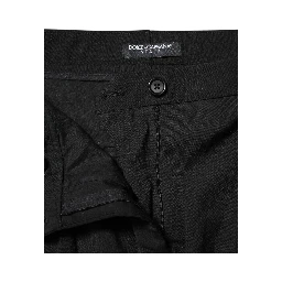 Black STAFF Mid Waist Tapered Pants