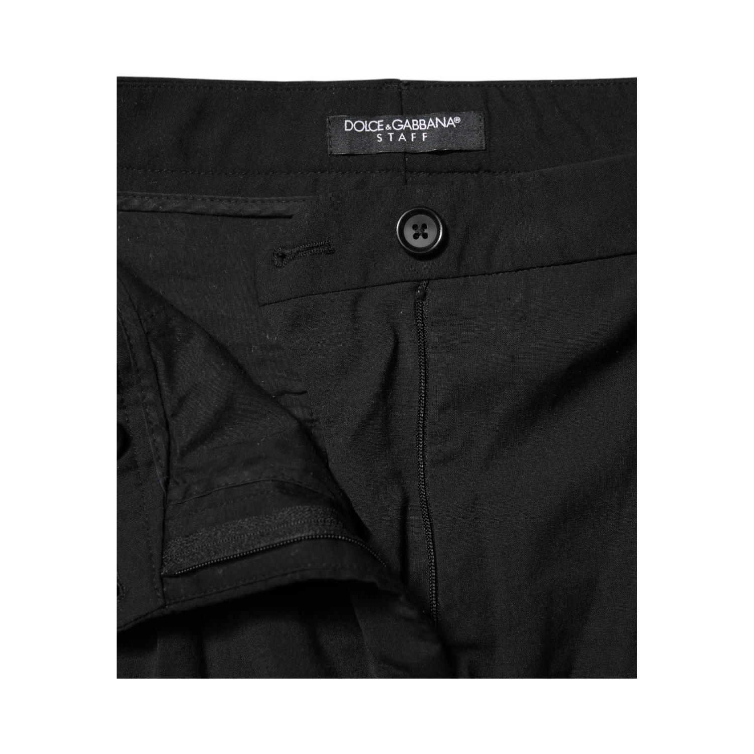 Black STAFF Mid Waist Tapered Pants