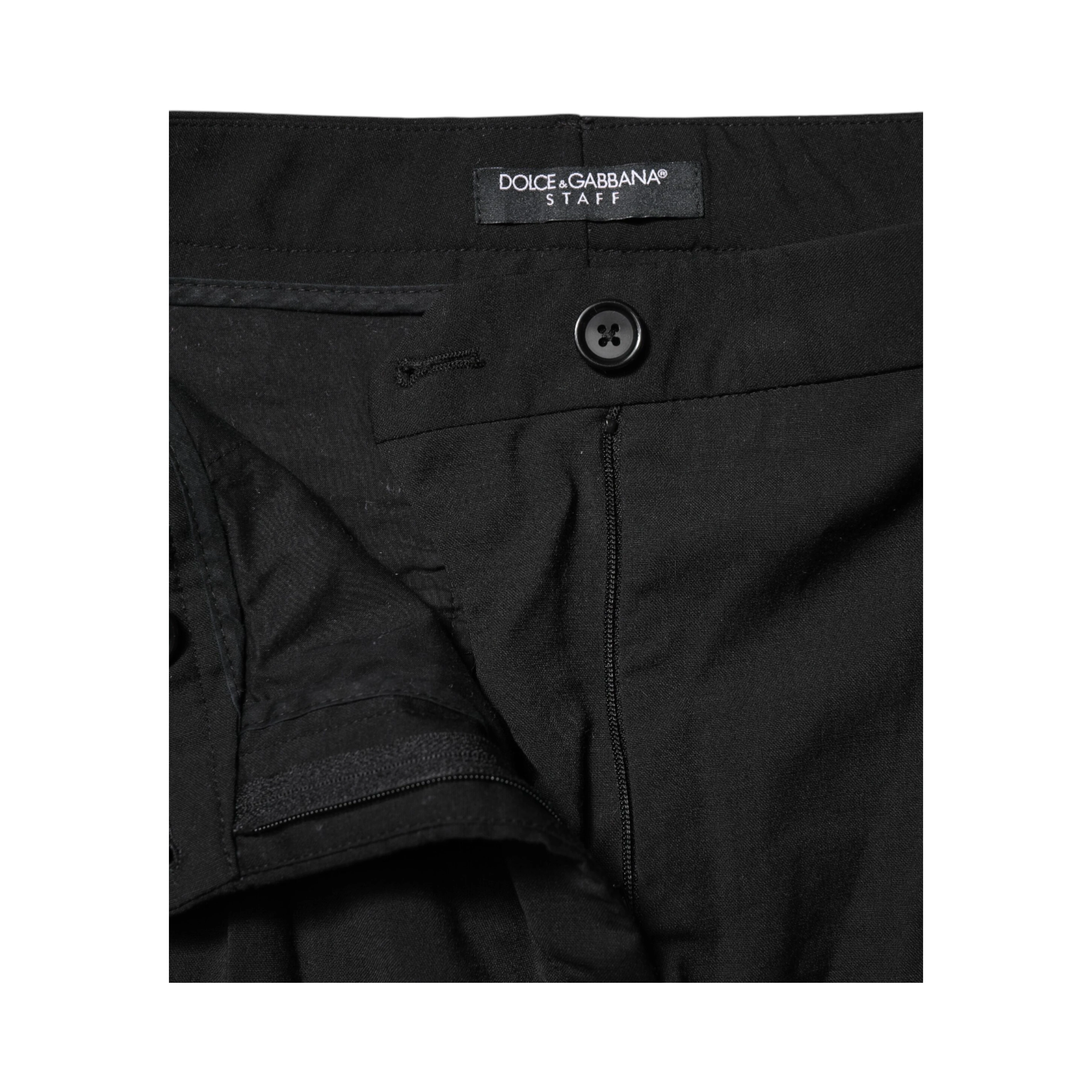 Black STAFF Mid Waist Tapered Pants