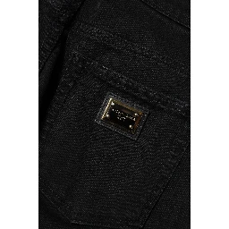 Black Boyfriend Cotton Flared Denim Jeans