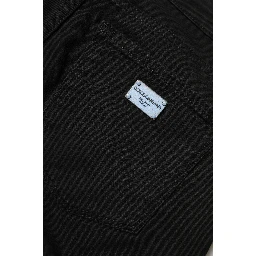 Black Cotton Logo Skinny Mid Waist Denim Jeans