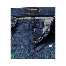 Blue Cotton Low Waist Skinny Denim Jeans