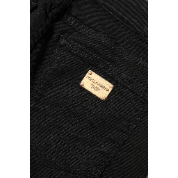 Black Cotton Skinny Mid Waist Denim Jeans