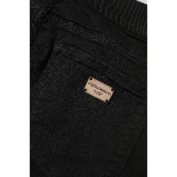 Black Cotton Skinny Mid Waist Denim Jeans