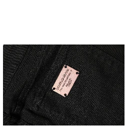 Black Cotton Skinny Mid Waist Denim Jeans