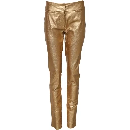 Metallic Gold High Waist Skinny Trouser Pants