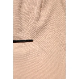 Beige Polyester Mid Waist Tapered Pants