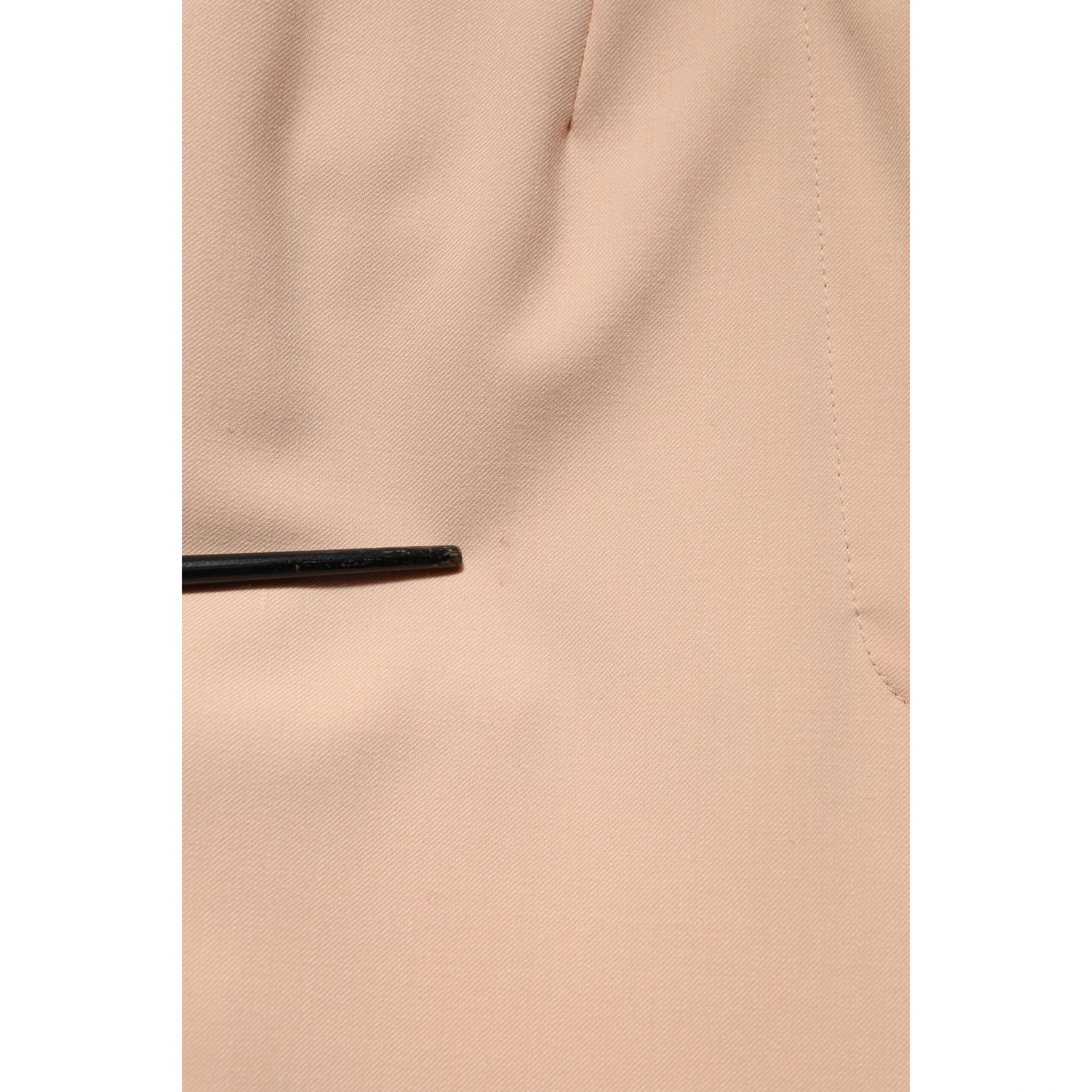Beige Polyester Mid Waist Tapered Pants