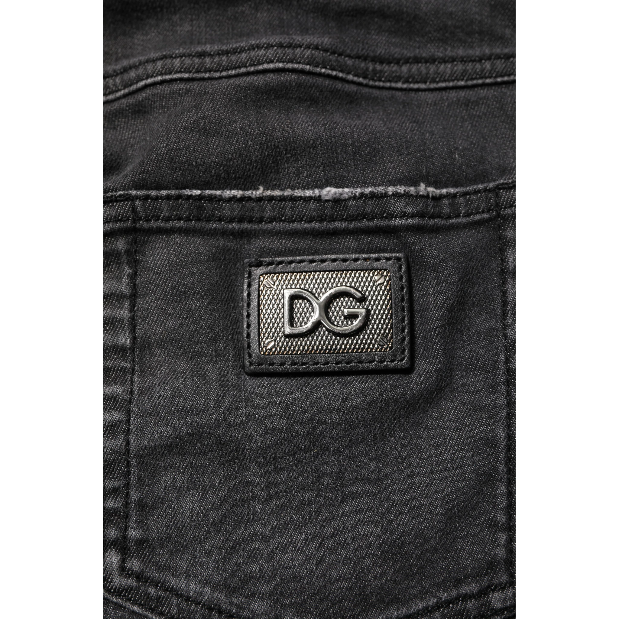 Black Cotton Low Waist Skinny Denim Jeans