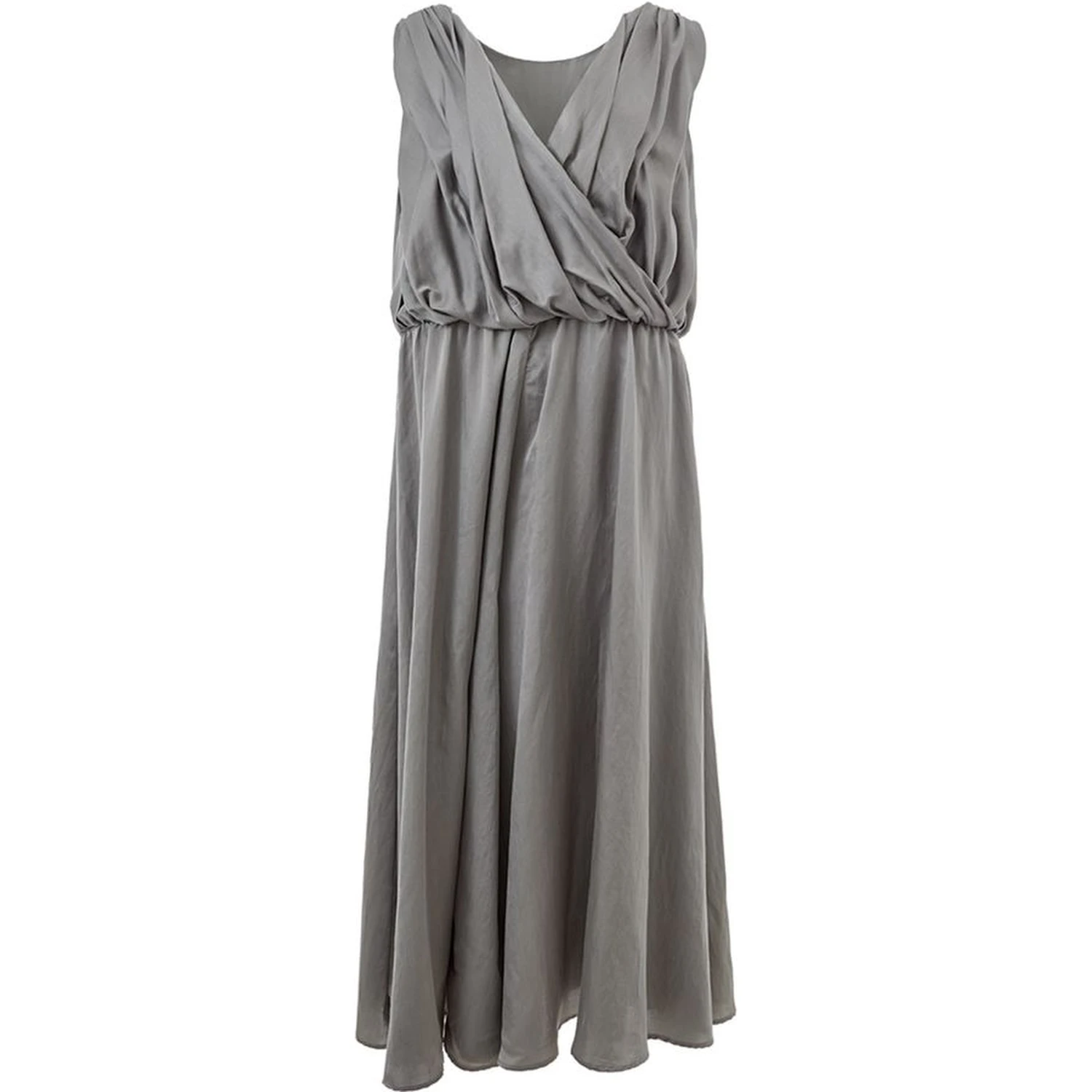 Gray Silk Casual Dress