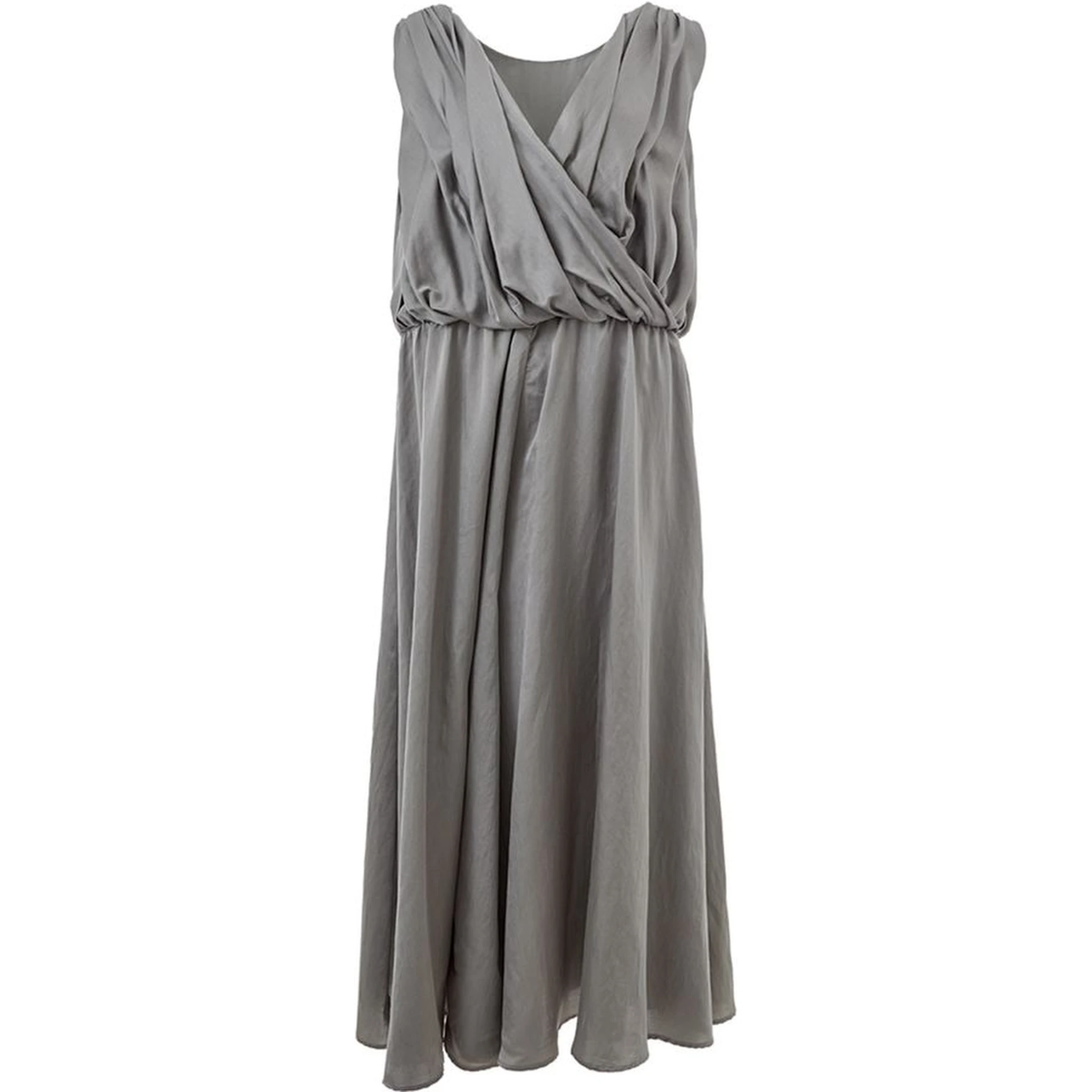 Gray Silk Casual Dress