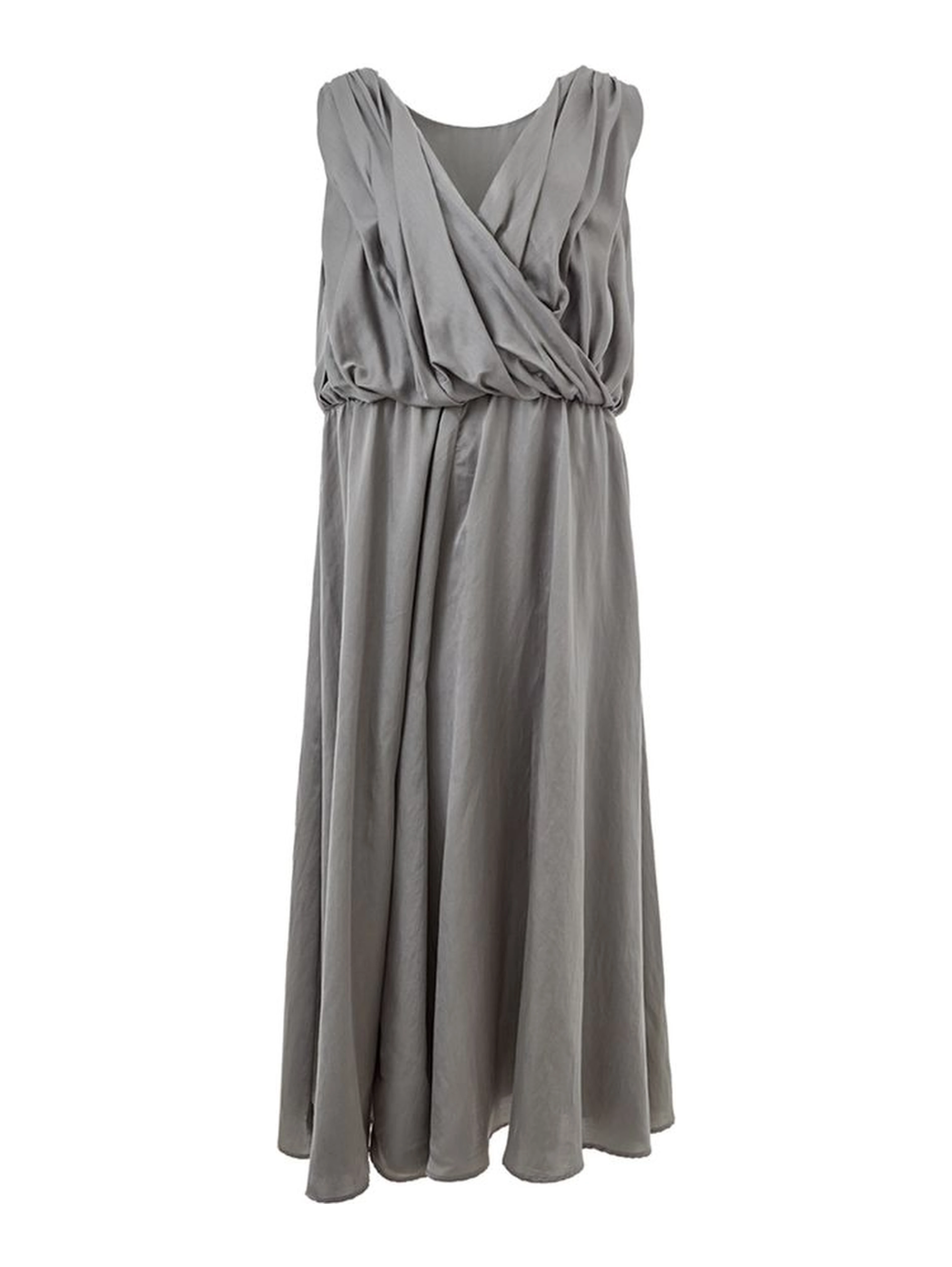 Gray Silk Casual Dress