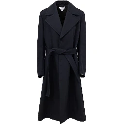 Blue Cotton Trench Coat