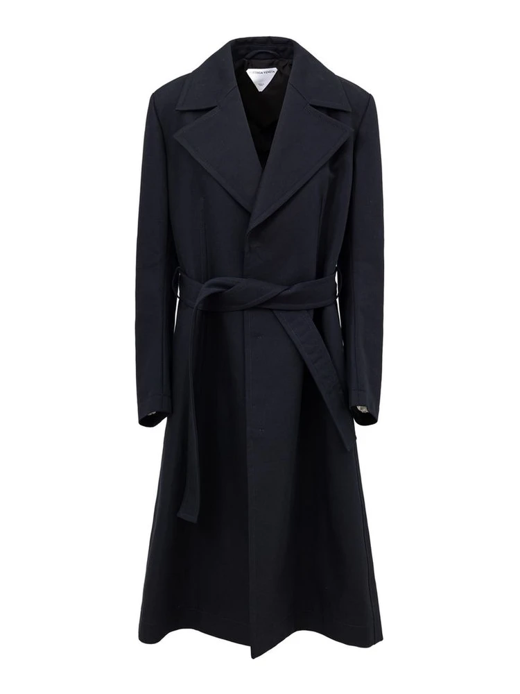 Blue Cotton Trench Coat