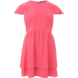 Fuchsia Viscose Casual Dress