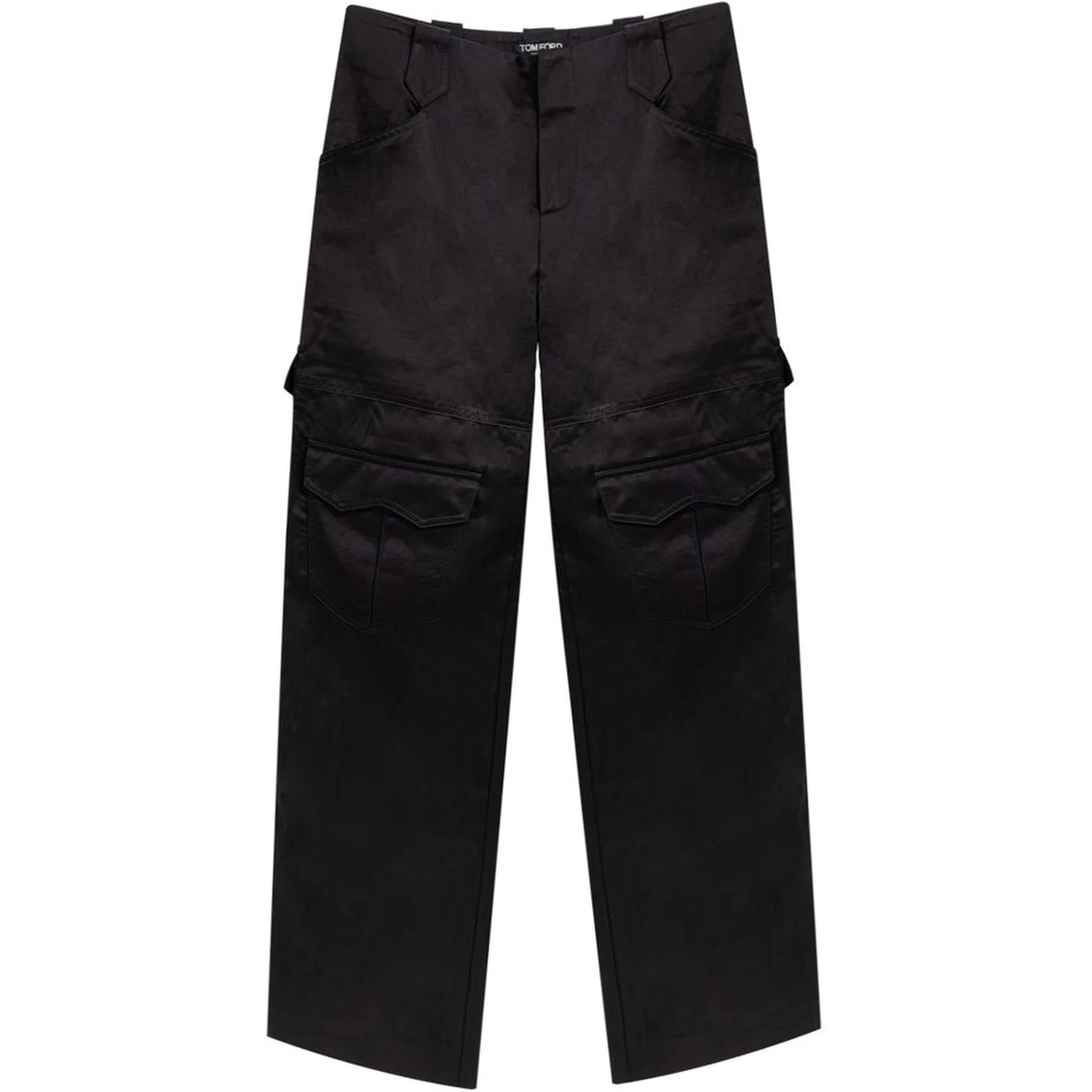 Black Viscose Cargo Pants