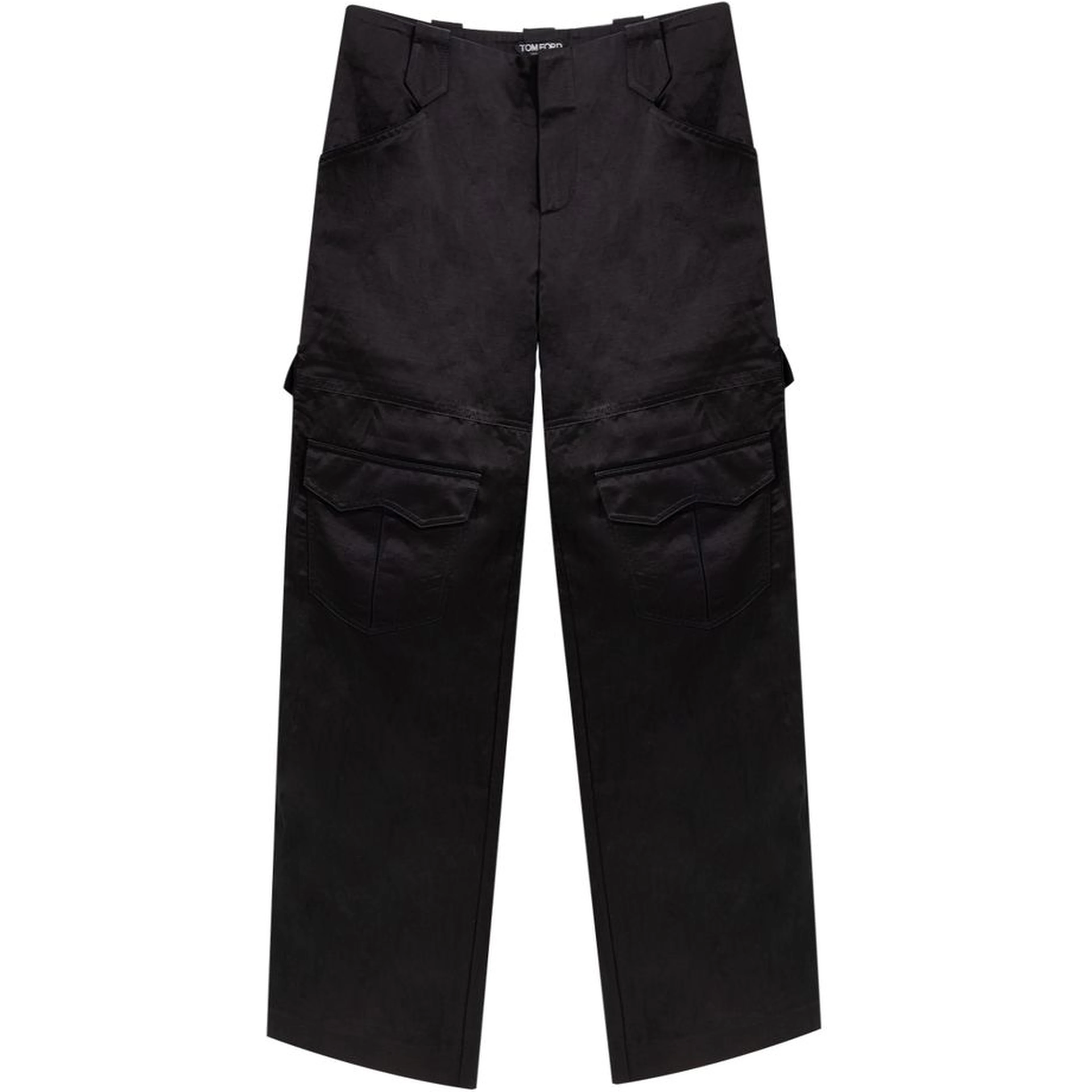 Black Viscose Cargo Pants