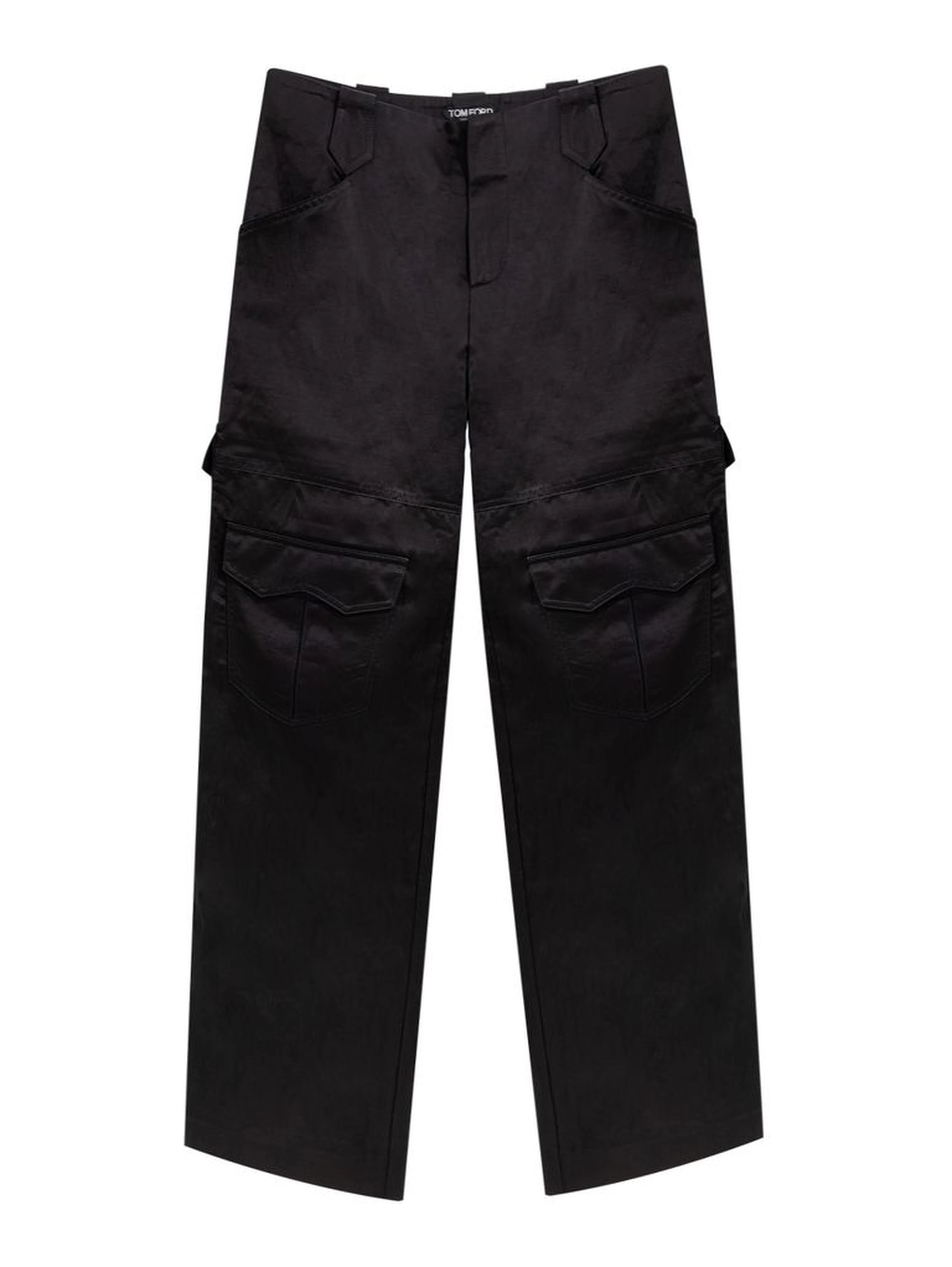Black Viscose Cargo Pants