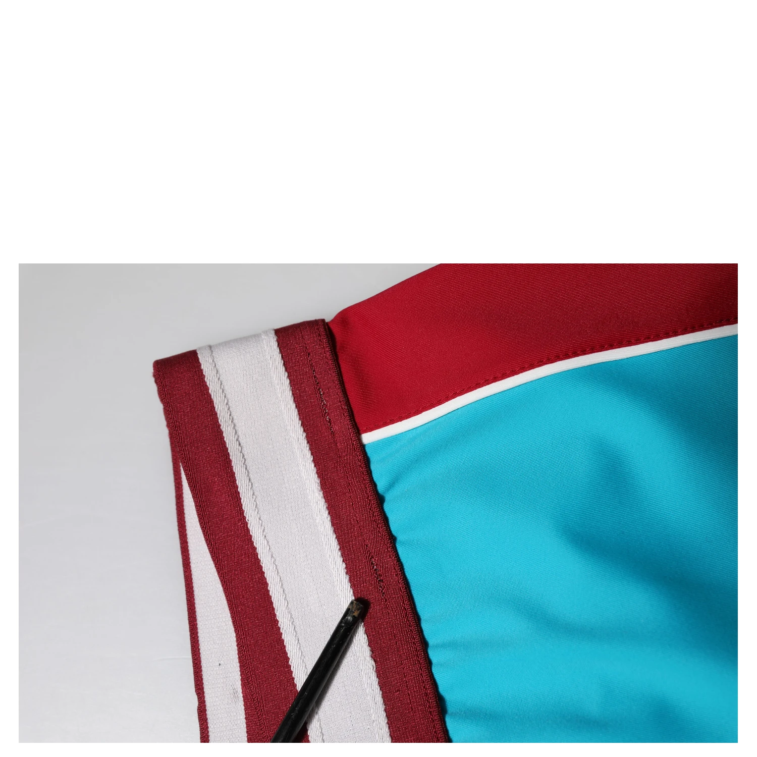 Blue Nylon Slim Fit Cropped Leggings Pants