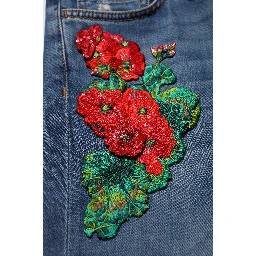 Blue Cotton Low Waist Skinny Denim Jeans