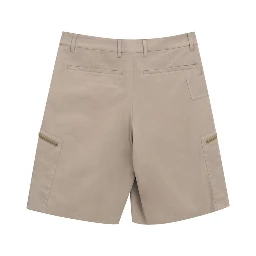 Beige Cotton Cargo Shorts