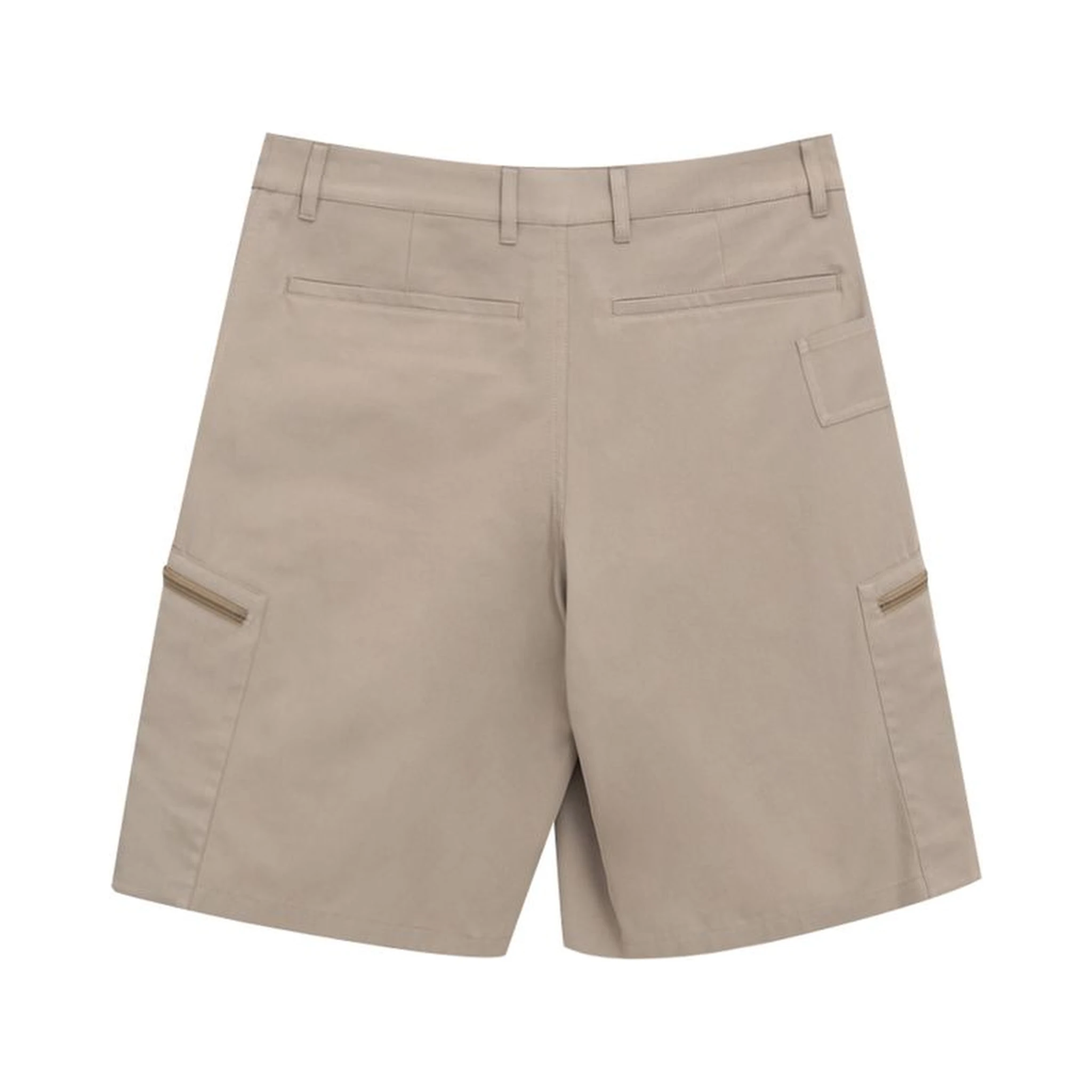 Beige Cotton Cargo Shorts