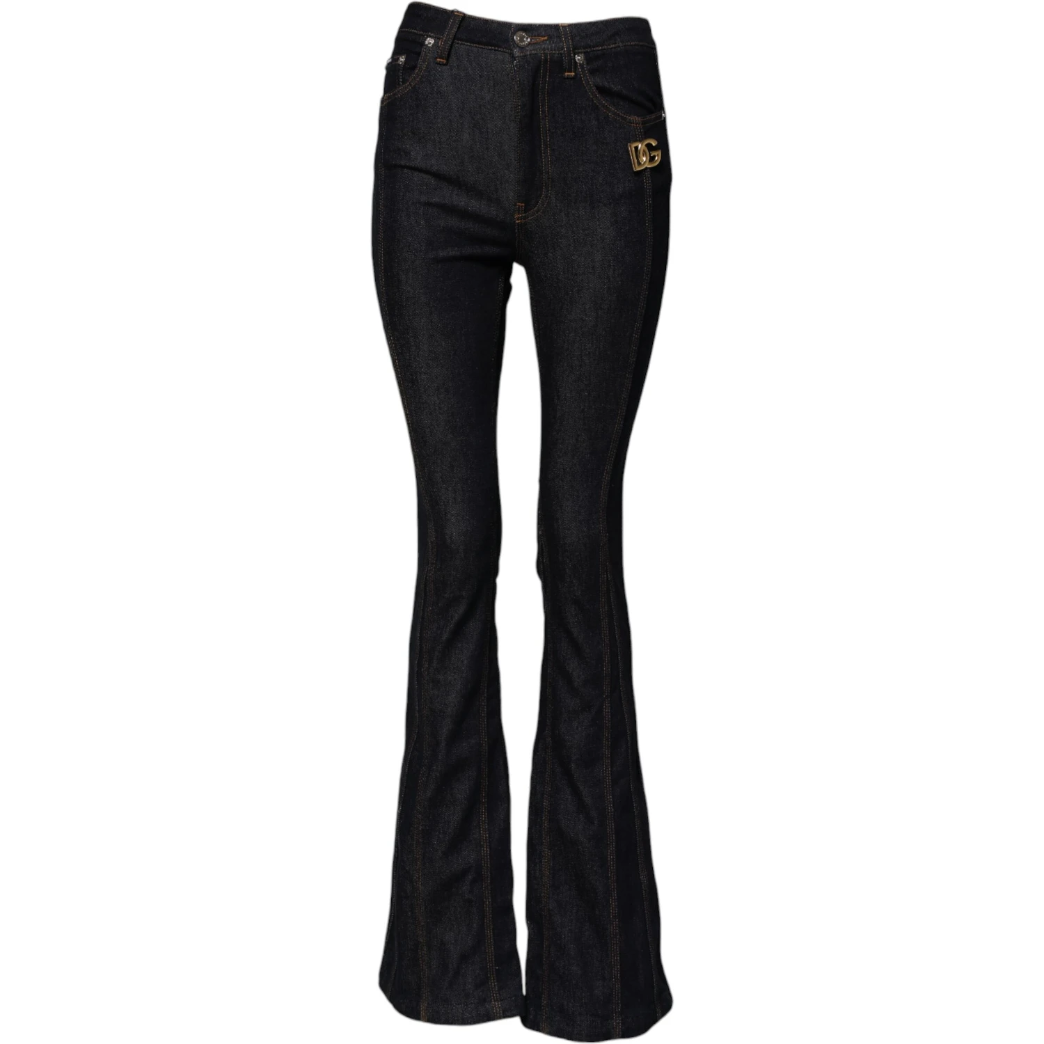 Black Cotton Mid Waist Bootcut Denim Jeans