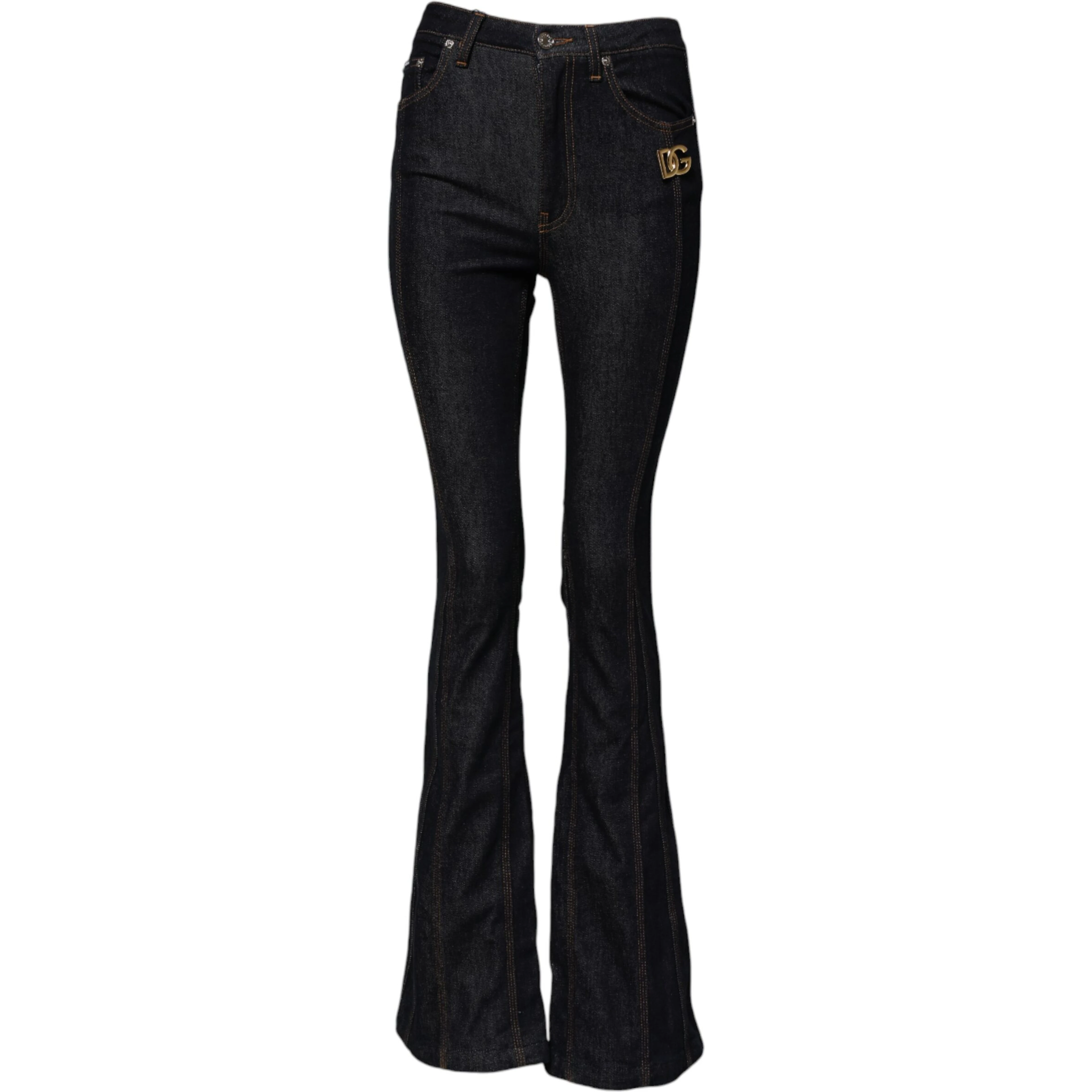 Black Cotton Mid Waist Bootcut Denim Jeans