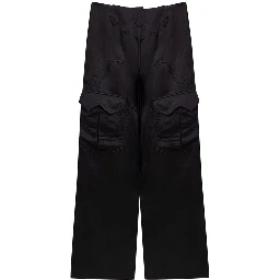 Black Viscose Cargo Pants