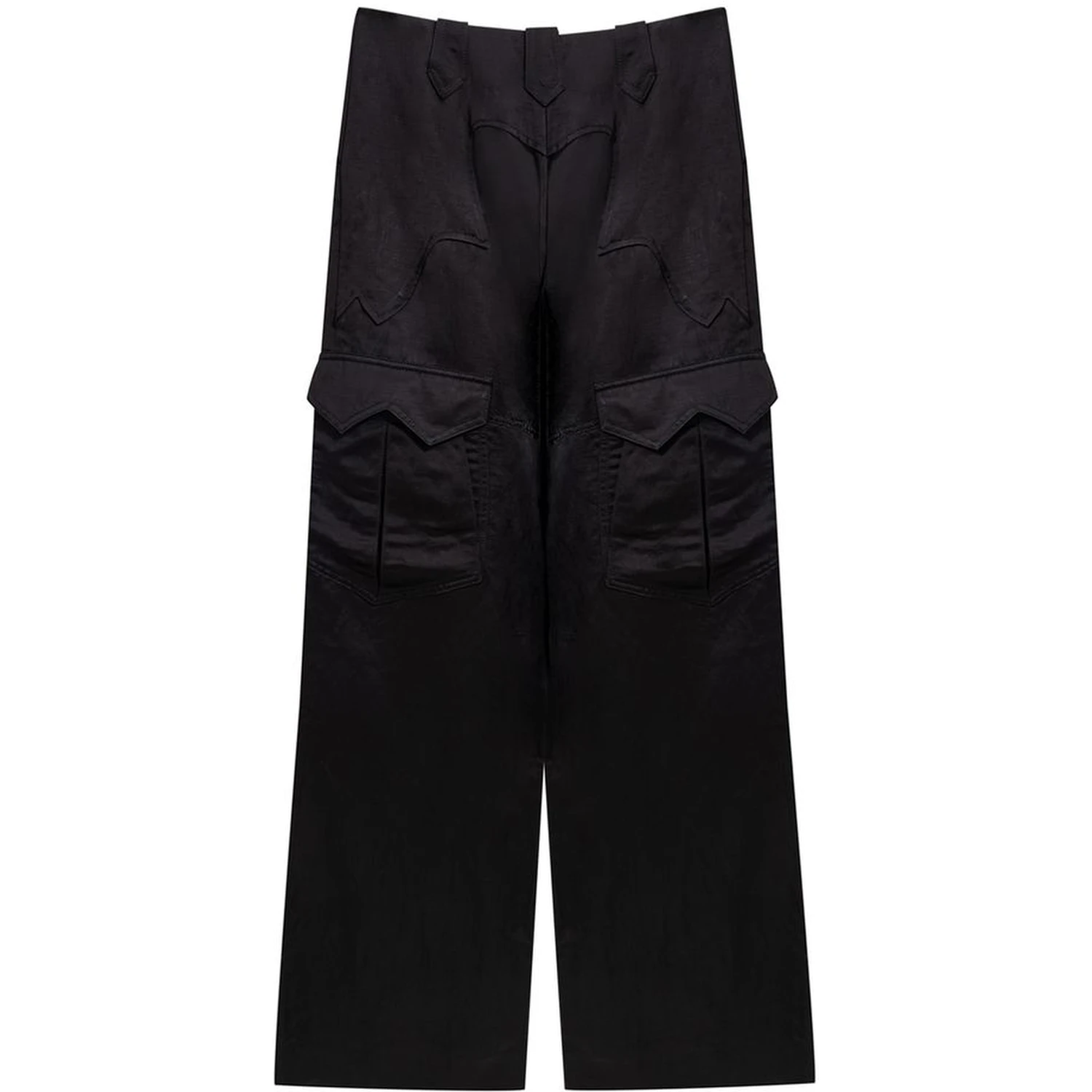 Black Viscose Cargo Pants