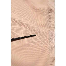 Beige Polyester Mid Waist Tapered Pants