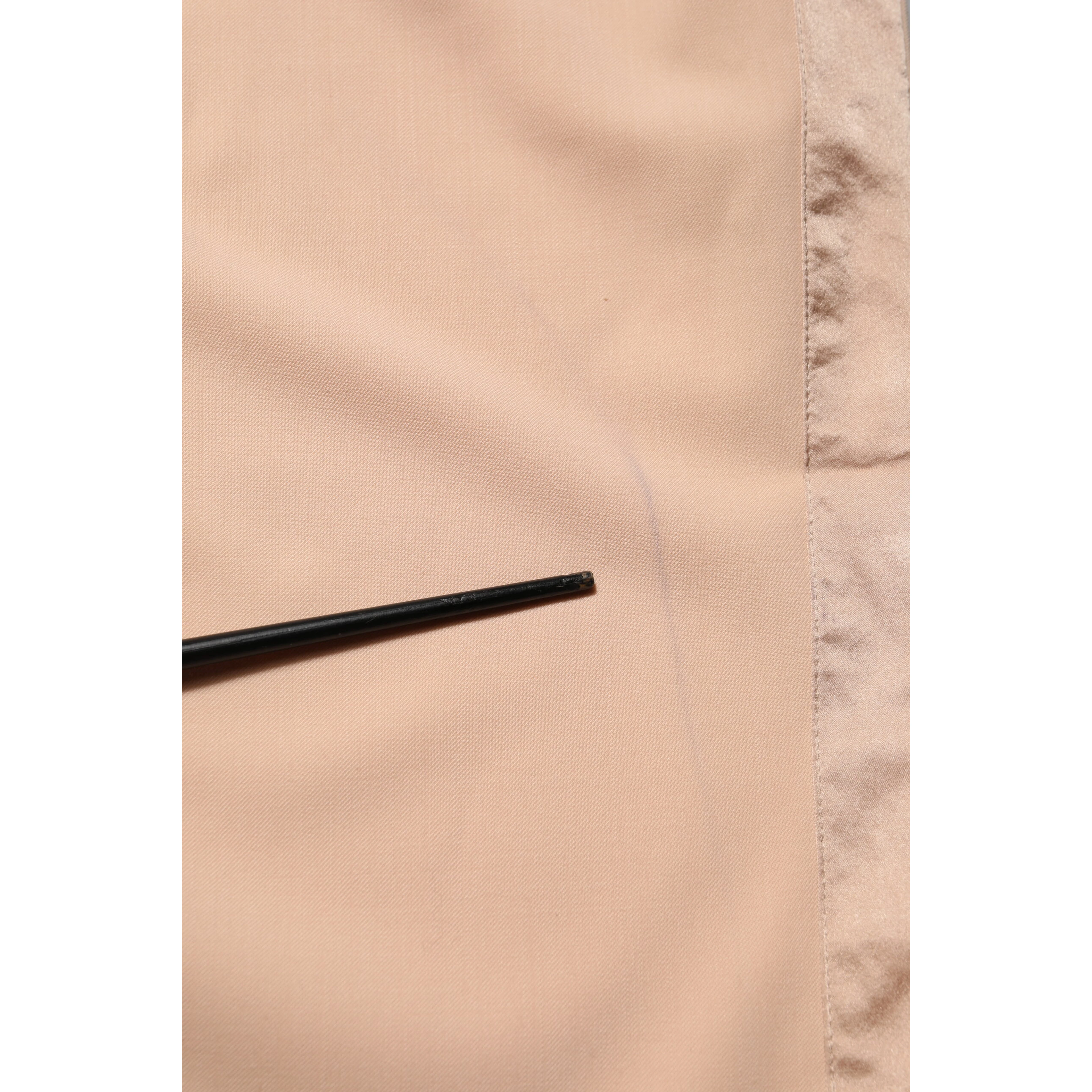 Beige Polyester Mid Waist Tapered Pants