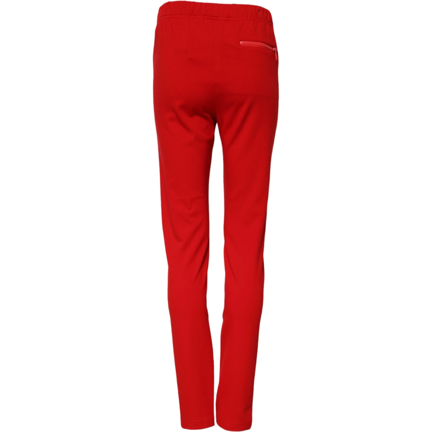 Red Mid Waist Slim Fit Pants