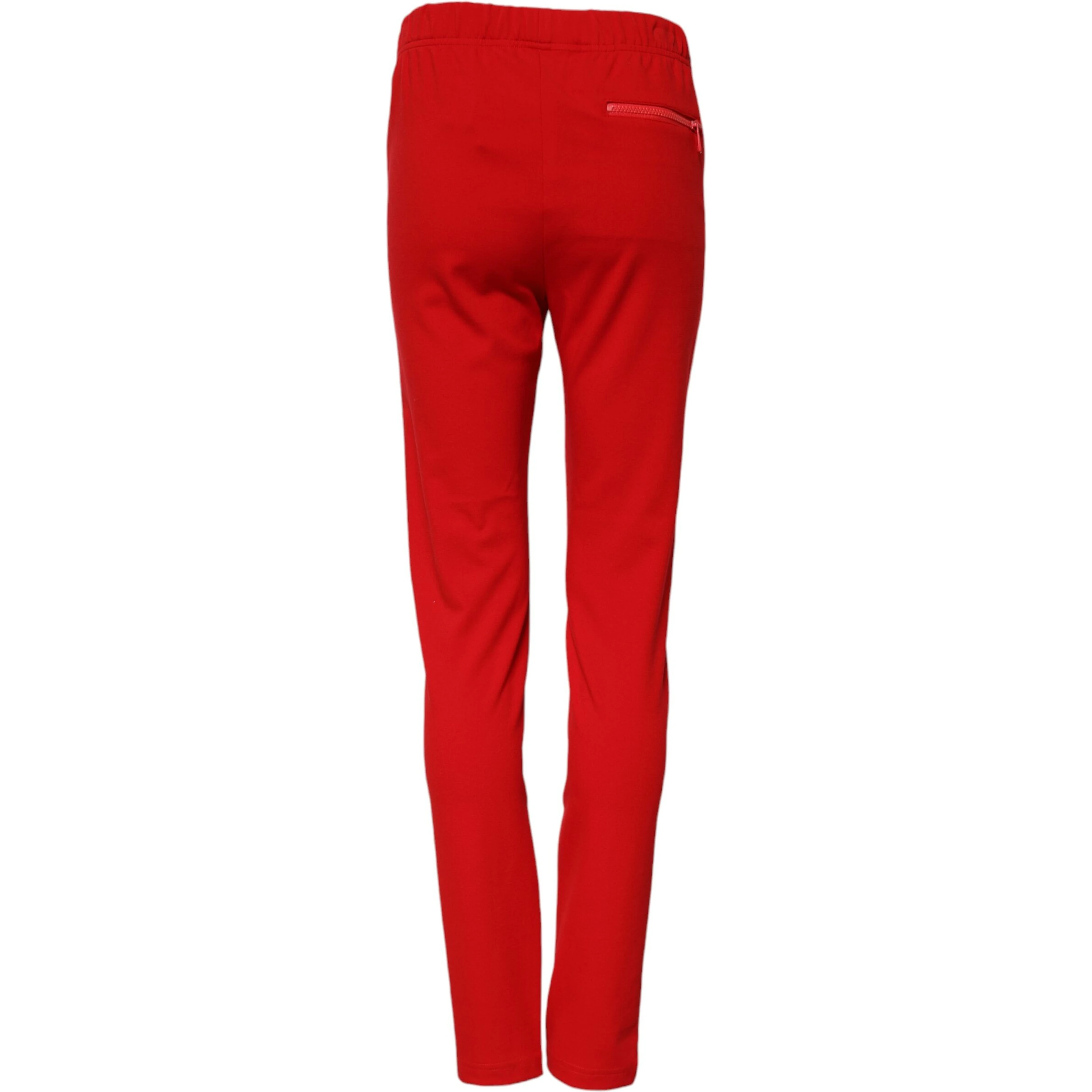Red Mid Waist Slim Fit Pants