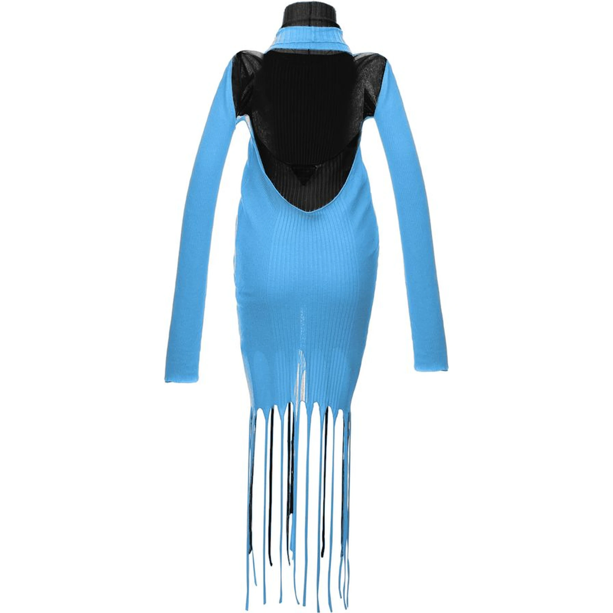 Blue Cotton Casual Dress