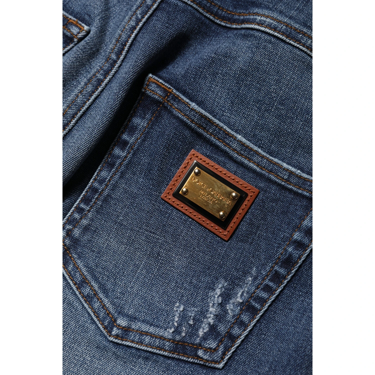 Blue Rhinestone Embellished Denim Jeans