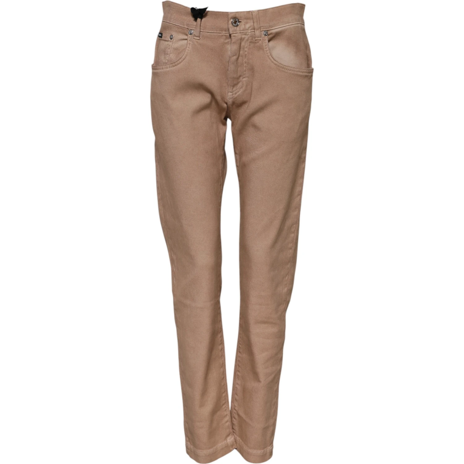 Brown Cotton Boyfriend Denim Trousers Jeans