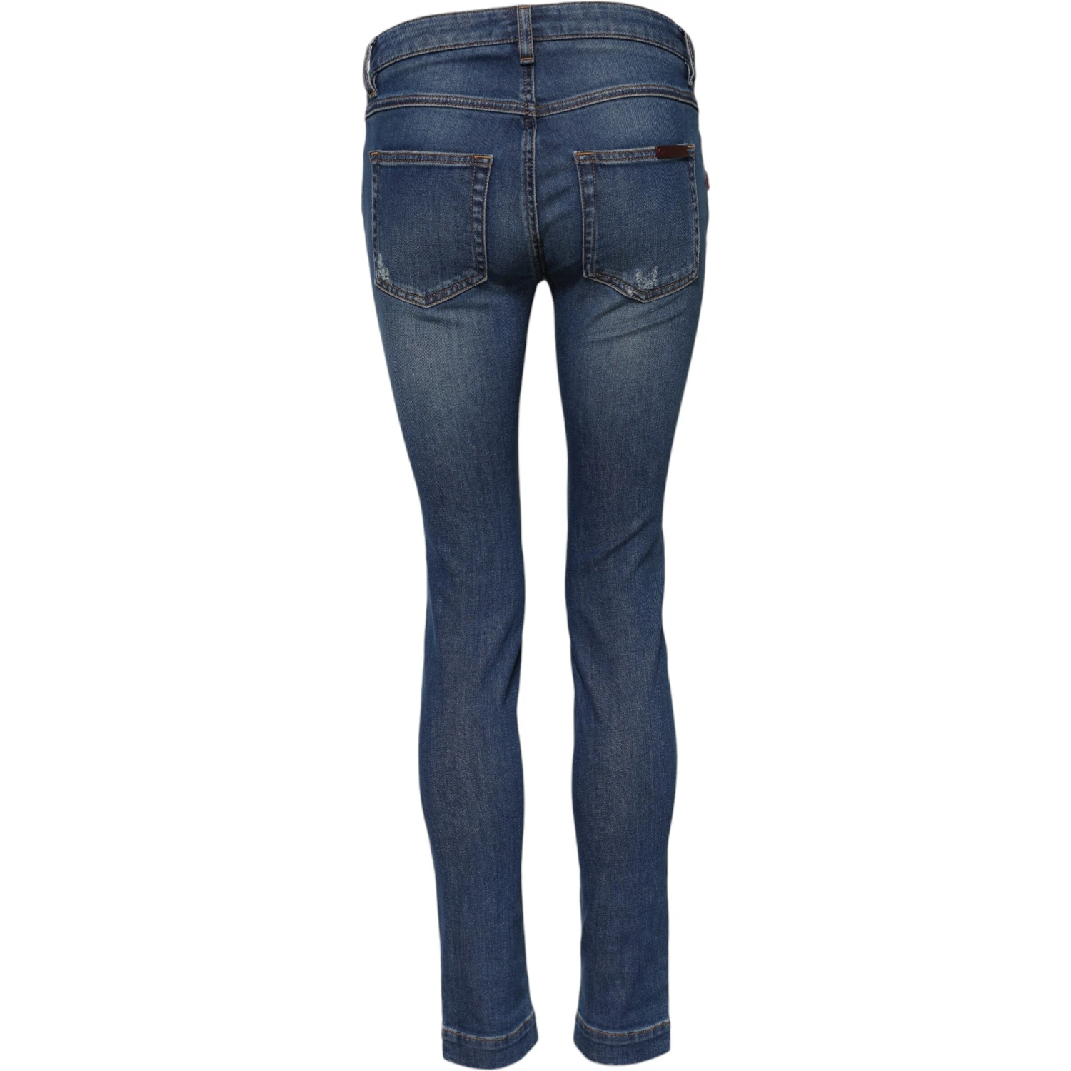 Blue Cotton Low Waist Skinny Denim Jeans
