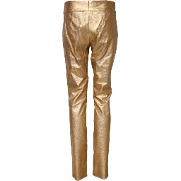 Metallic Gold High Waist Skinny Trouser Pants