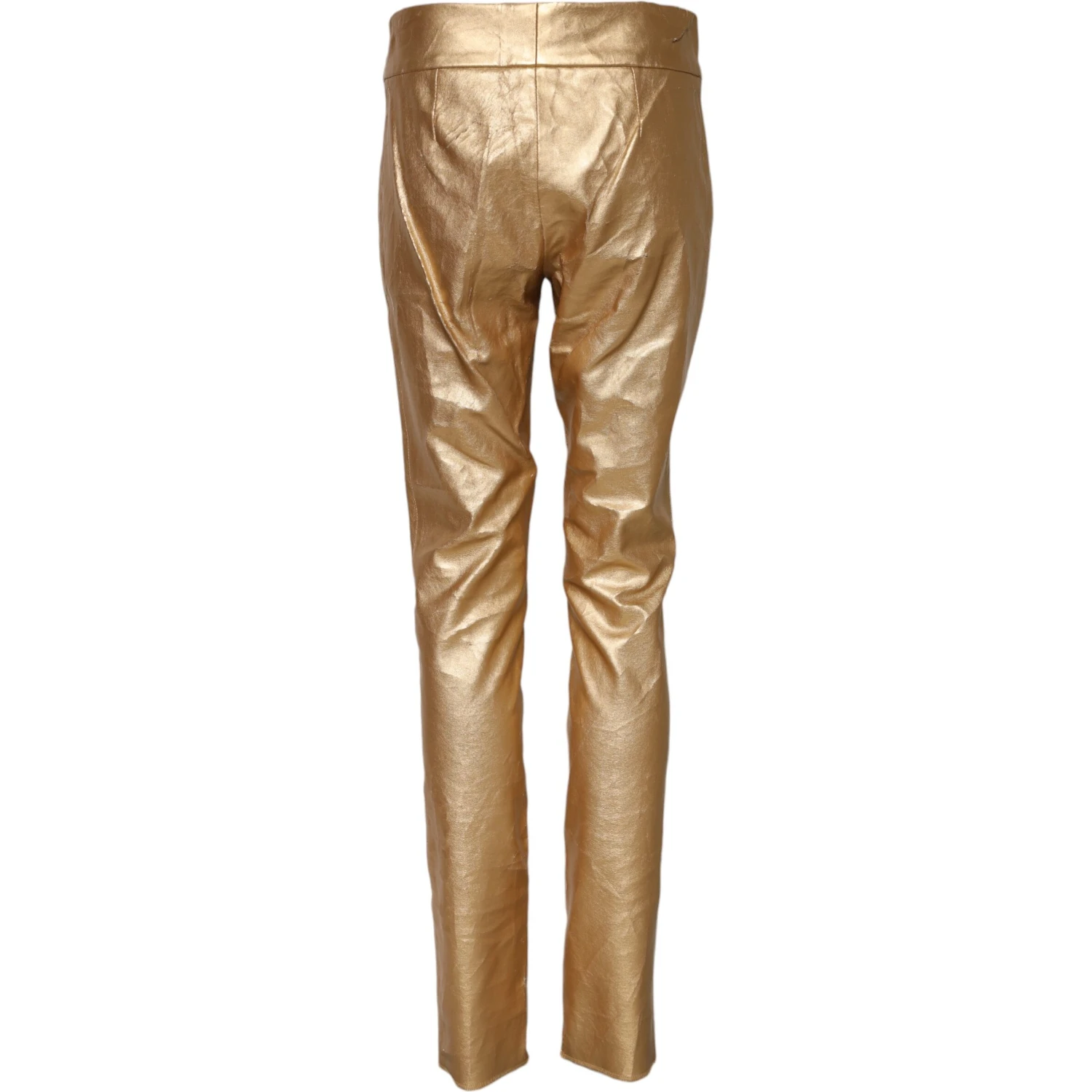 Metallic Gold High Waist Skinny Trouser Pants