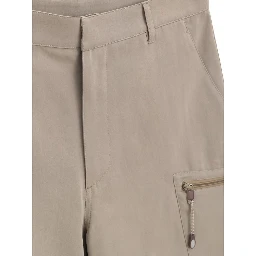 Beige Cotton Cargo Shorts